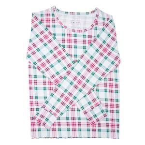 NEW SWEET BAMBOO adult tartan bamboo pajama set in white